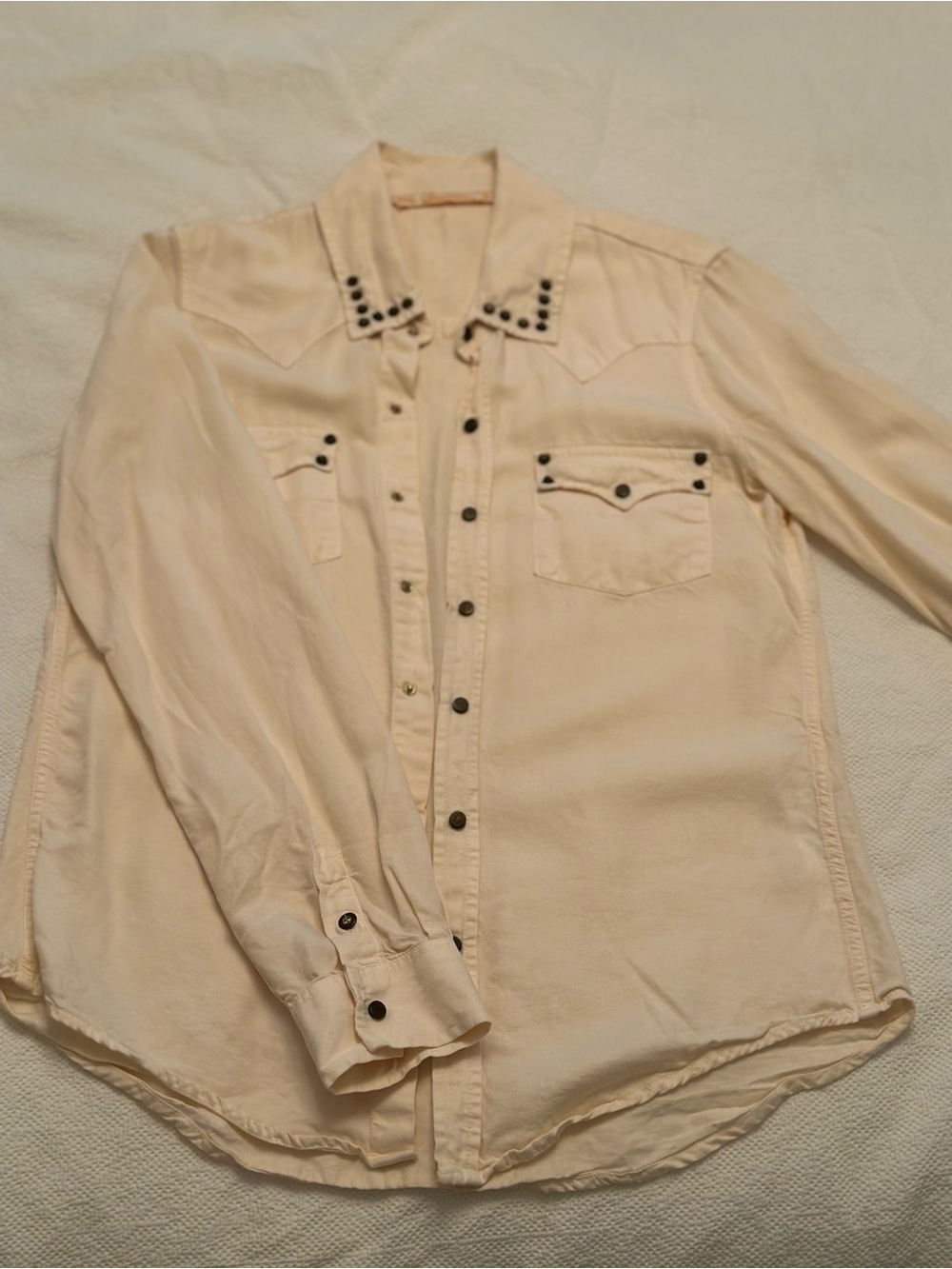 Zara Cream Overshirt with Collar Detail XS